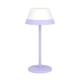 EGLO Meggiano LED masa lambası, kamp lambası, kısılabilir, kablosuz dış mekan masa lambası, asma abajurlu, USB, plastik, beyaz ve lila, sıcak beyaz, RGB, IP54