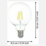 Eglo Şeffaf G95 4 W Klasik E27 Duy Led Ampul (4'Li Paket)