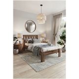 EGN WOODS Modern Kaman Ceviz MDF Karyola - Tek ve Çift Kişilik Yatak Ölçü Seçenekleri - Farklı Renk Alternatifleri Model Viyana