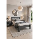 EGN WOODS Modern Karbon Gri MDF Karyola - Tek ve Çift Kişilik Yatak Ölçü Seçenekleri - Farklı Renk Alternatifleri Model Moskova