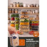 ego home 16'lI Hava Geçirmez Saklama Kabı Seti Antrasit 4x(250-500-750-1200 ML)