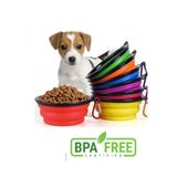 ego home 2 Adet Katlanabilir Taşınabilir Seyahat Silikon Köpek Mama Ve Su Kabı 350 ml Katlanır Mama Kabı