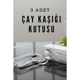 ego home 3'Lü Çay Kaşık Saklama Kutusu Seti - Çeyizlik Organizer Düzenleyici Saklama Kabı