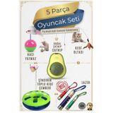 ego home 5 Parça Kedi Oyuncak Seti Oyun-Eğlence Seti Kedi Oyun Seti Çember-Lazer-Hacı Yatmaz-Catnip-Olta