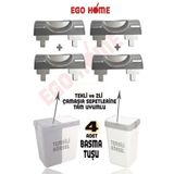 ego home Mote 2li Kirli Sepeti Çamaşır Sepeti Ve Tekli Kirli Çamaşır Sepeti Tam Uyumlu Basma Buton 4 Adet