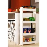 ego home Mote 4 Katlı Çok Amaçlı Tekerlekli Raf Mutfak Rafı Banyo Rafı Portatif Raf Organizer