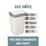 ego home Mote Dokunmatik Kapak Çöp Kovası Ve Kirli Sepeti 40 Lt Beyaz Dokun Açılsın Çöp Kovası Kirli Sepeti