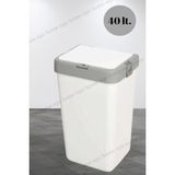 Ego Home Motek Beyaz 40 Lt Tekli Kirli Sepeti Çamaşır Sepeti Dokunmatik Kirli Sepeti Beyaz - 35*28*58