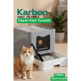 ego home Xxl Kapalı Çekmeceli Kedi Tuvaleti Yeni Nesil Katlanabilir Çekmeceli Karbon Filtreli Kedi Tuvaleti