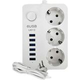 Egonex Akım Koruyuculu 6usb Port Hızlı Şarjlı 3lü Priz