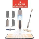 Egonex Su Hazneli Mikrofiber Spray Mop Temizlik Seti 4 Adet Krem Renkli Akıllı Özellikli Plastik - 1 Adet