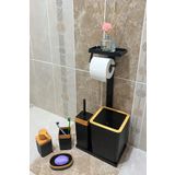 Egza 6 Parça Banyo Seti Çöp Kovası, WC Fırça, Tuvalet Kağıtlık, Diş Fırçalık, Sıvı Sabunluk, Sabunluk
