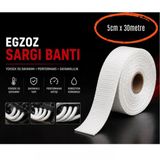 Egzoz Sargı Bandı Yanmaz Sargı Keçesi 30 Metre Beyaz