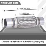 Egzoz Spiral Flex BORUSU,45MMX 290MM Üniversal Tip, Paslanmaz Çelik Çift Örgülü Flex Borusu
