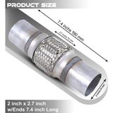 Egzoz Spiral Flex BORUSU,51MMX 190MM'' Üniversal Tip, Paslanmaz Çelik Çift Örgülü Egzoz Flex