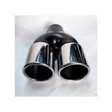Egzozcum 76 mm Krom Düz Eşit Dual Çift Çıkışlı Paslanmaz Çelik İçi Boş Egzoz Ucu Parlak