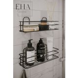EHA HOME 2li Set Siyah Şampuanlık Banyo Düzenleyici Yapışkanlı 4 Askılı Duş Rafı Organizer