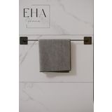 EHA HOME Siyah Yapışkanlı Vidalı Uzun havluluk Banyo Havlu Askısı