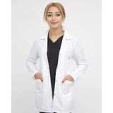Ehil Önlük Doktor Hemşire Eczacı Lab Öğretmen Önlüğü Gömlek Yaka Kısa Beyaz Önlük Kısa Bayan Önlük - 3XL