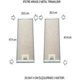 Ehla Filtre 20,5 X47,4 cm Ankastre Aspiratör Davlumbaz Alüminyum Yağ Filtresi 2 Adet Set