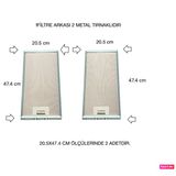 Ehla Filtre Genel Markalar 20,5 X47,4 Cm Ankastre Aspiratör Davlumbaz Alüminyum Yağ Filtresi 2 Adet Set Uyumlu