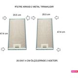 Ehla Filtre White Daisy - 20, 5 x 47, 4 cm Ankastre Aspiratör Davlumbaz Alüminyum Yağ Filtresi 2 Adet Set