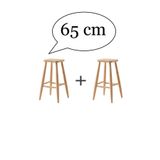 Ehm Ahşap 65 Cm Yüksek Kare Bar Tabure Sandalye 2'Li.