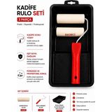 Ehobici 3 Parça Lüks Kadife Rulo Moher Boyacı Seti - - - Çok Renkli