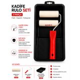 Ehobici 3 Parça Lüks Kadife Rulo Moher Boyacı Seti