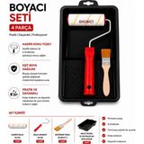 Ehobici 4 Parça Boyacı Seti Saten Rulo Parmak Rulo - - - Çok Renkli
