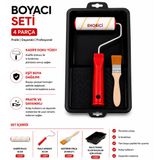 Ehobici 4 Parça Boyacı Seti Saten Rulo Parmak Rulo