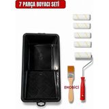 Ehobici 7 Parça Boyacı Seti Saten Rulo Parmak Rulo - - - Çok Renkli