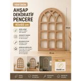 Ehobici Ahşap Dekoratif Pencere 40x60cm