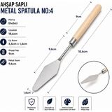 Ehobici Ahşap Saplı Metal Spatula No:4 - - - Çok Renkli