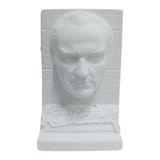 Ehobici Atatürk Büst Imzalı Biblo Figür 9x5,5cm - - - Beyaz