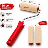 Ehobici Kadife Rulo Fırça 10CM +2 Yedekli (Moher) - Renkli