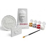 Ehobici Taş Boyama Seti Atatürk Büst Bayrak Anıtkabir 4 Renk Akrilik Boya 5ml + Fırça - Karışık Çok Renkli