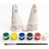 Ehobici Taş Boyama Seti Gnome Cüceler 6 Renk Akrilik Boya 5ml + Fırça - Karışık Çok Renkli