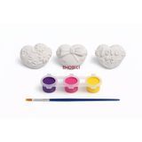 Ehobici Taş Boyama Seti Kalpler 3 Renk Akrilik Boya 5ml + Fırça