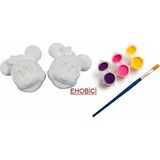 Ehobici Taş Boyama Seti Mickey Mouse 3 Renk Akrilik Boya 5ml + Fırça - Karışık Çok Renkli