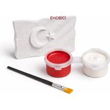 Ehobici Taş Boyama Seti Türk Bayrağı 2 Renk Akrilik Boya 3ml + Fırça - Karışık Çok Renkli - 5ml
