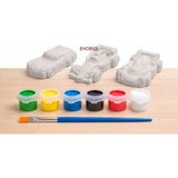 Ehobici Taş Boyama Seti Yarış Arabaları 6 Renk Akrilik Boya 5ml + Fırça - Karışık Çok Renkli