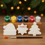Ehobici Taş Boyama Yeniyıl Yılbaşı Seti 6 Renk Akrilik Boya 5ml + Fırça - Karışık Çok Renkli
