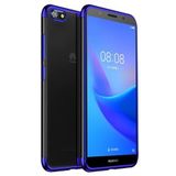 Ehr. Huawei Y5 2018 / Honor 7S ile Uyumlu Darbeye Karşı Dayanıklı Lazer Kesim Silikon TPU Kılıf (Mavi, Huawei Y5 2018 / Honor 7S)