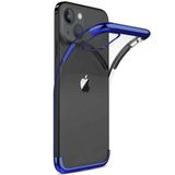 Ehr. iPhone 13/14 ile Uyumlu Darbeye Karşı Dayanıklı Lazer Kesim Silikon TPU Kılıf (Mavi, iPhone 13/14)