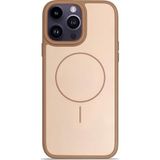 Ehr. iPhone 14 Pro ile Uyumlu MagSafe Wireless Şarj Özellikli Kılıf, Kamera Korumalı, Yumuşak Dokulu Darbe Emici Premium Arka Kapak (Kahverengi, iPhone 14 Pro)