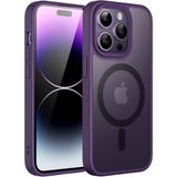 Ehr. iPhone 16 Pro Max için Manyetik Kılıf [MagSafe ile Tam Uyumlu] [Askeri Sınıf Düşme Koruması] Yarı Saydam Arkası Mat Darbeye Karşı Dayanıklı Silikon Kamera Korumalı Telefon Kılıfı