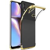 Ehr. Samsung Galaxy A10S ile Uyumlu Darbeye Karşı Dayanıklı Lazer Kesim Silikon TPU Kılıf (Altın Rengi, Samsung Galaxy A10S)