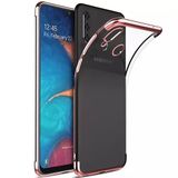 Ehr. Samsung Galaxy A20S ile Uyumlu Darbeye Karşı Dayanıklı Lazer Kesim Silikon TPU Kılıf (Pembe, Samsung Galaxy A20S)