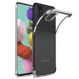 Ehr. Samsung Galaxy A71 ile Uyumlu Darbeye Karşı Dayanıklı Lazer Kesim Silikon TPU Kılıf (Gümüş Rengi, Samsung Galaxy A71)